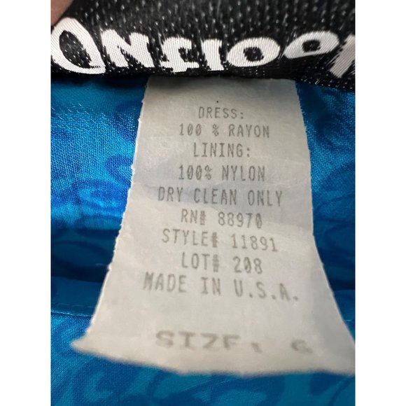 Outlook Women's Dress Size 6 Blue Paisley Short Sleeve Round Neck Lined Sheath K - Picture 11 of 13